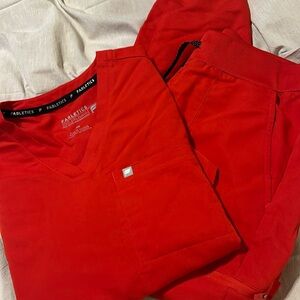 Fabletics scrubs , red size medium petite